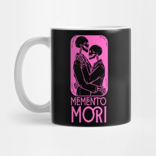 Memento Mori Pink Skeleton Kiss T-shirt Mug